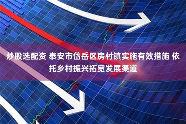 炒股选配资 泰安市岱岳区房村镇实施有效措施 依托乡村振兴拓宽发展渠道